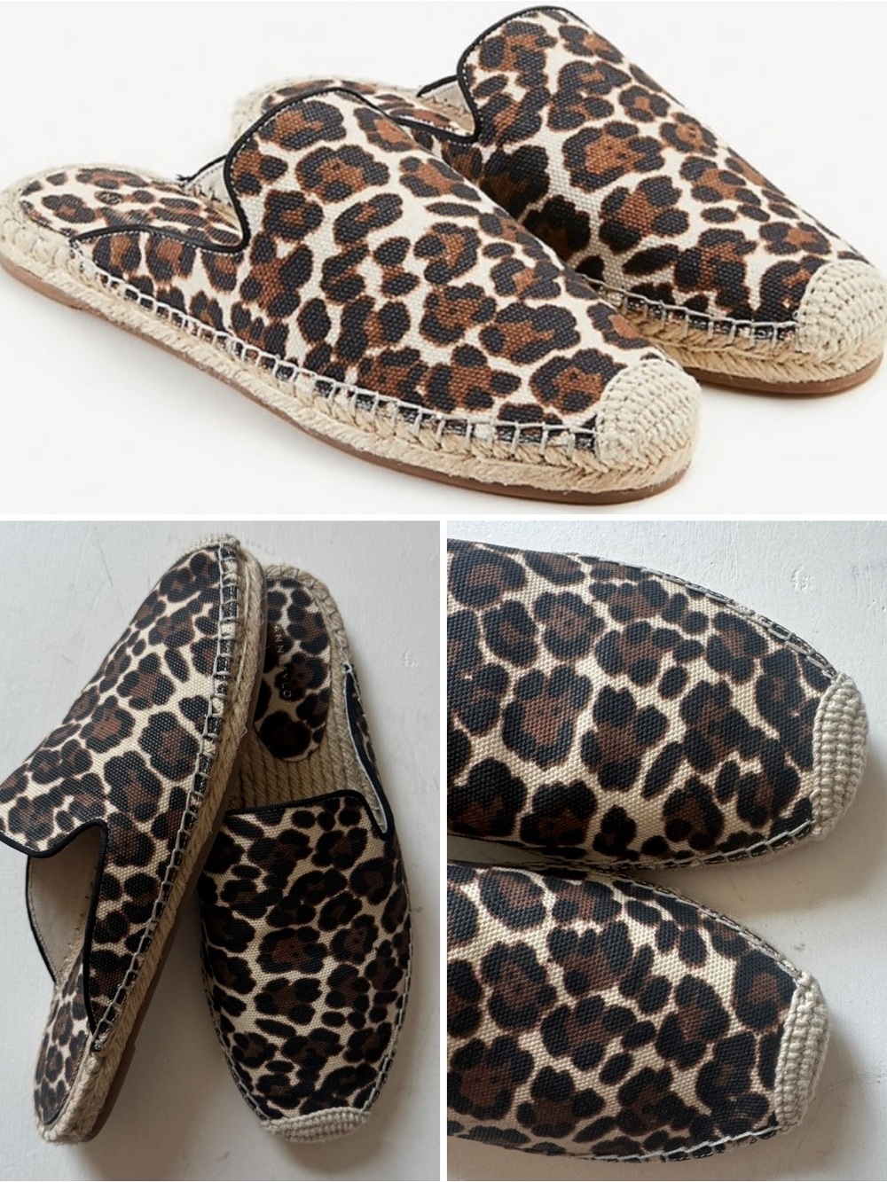 Ann Taylor Anastasia Leopard Print Espadrille Mules